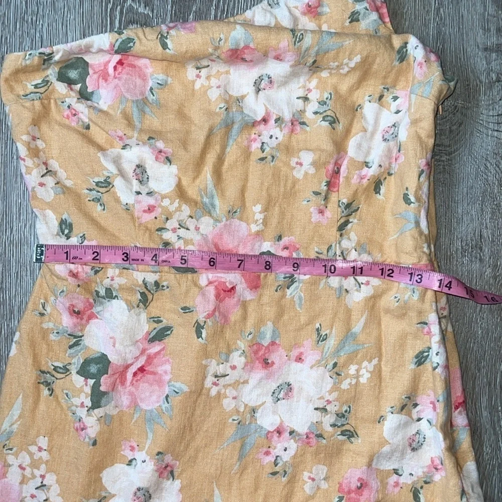 ABERCROMBIE & FITCH One Shoulder Linen Blend Mini Dress size medium floral
